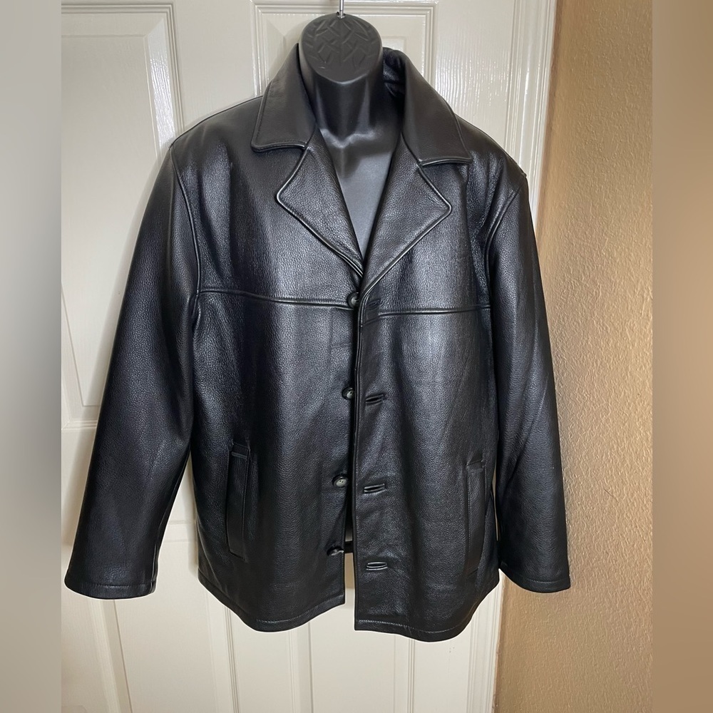 New Old Stock Vintage Guess Men's leather jacket. GUESS Medium‌‌‌‌‌‌‌ - Picture 3 of 10